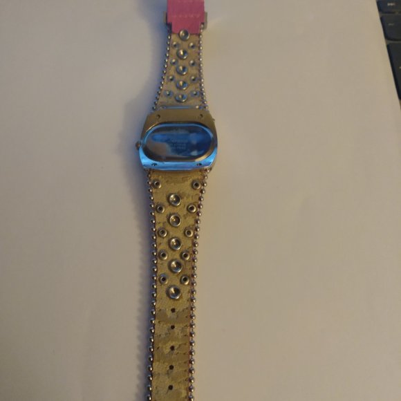 Geneva Vintage Rodeo Western Pink silver studded women\'s watch main image 5